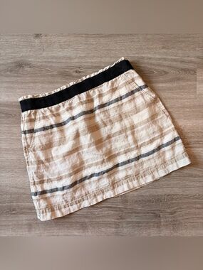 LOFT linen striped skirt